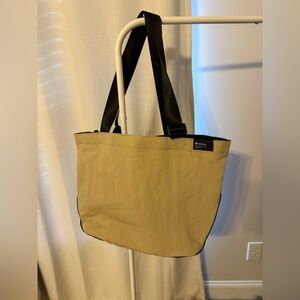 Lululemon Khaki Tote Bag with Black Straps